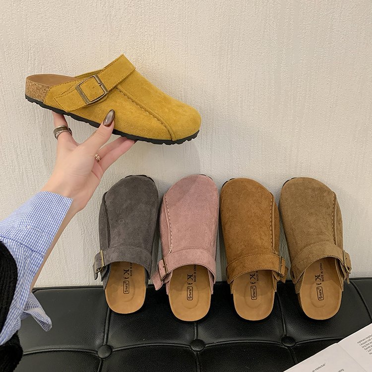 Thick-Soled Two-Wear Baotou Half-Slippers for Women 2025 Spring and Summer Birkenstock Shoes with Increased Height and Versatile Lazy Birkenstock Slippers