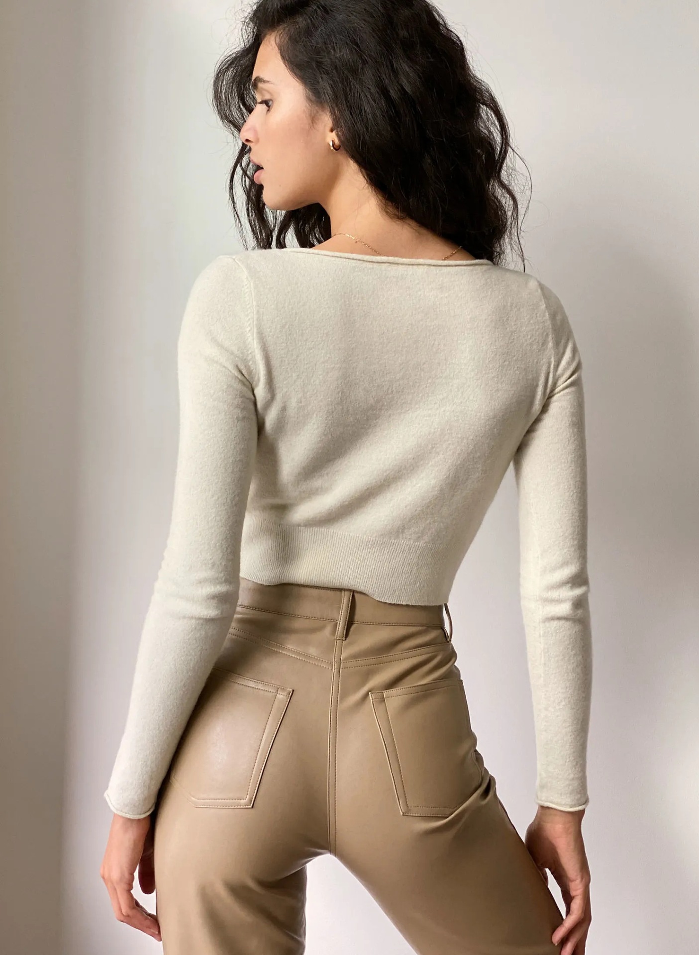 Solid color knitted cardigan NSAC24906
