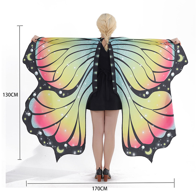 Capas de mariposa comercio exterior transfronterizo capas de mariposa Halloween decoración de danza colorida alas de mariposa al por mayor