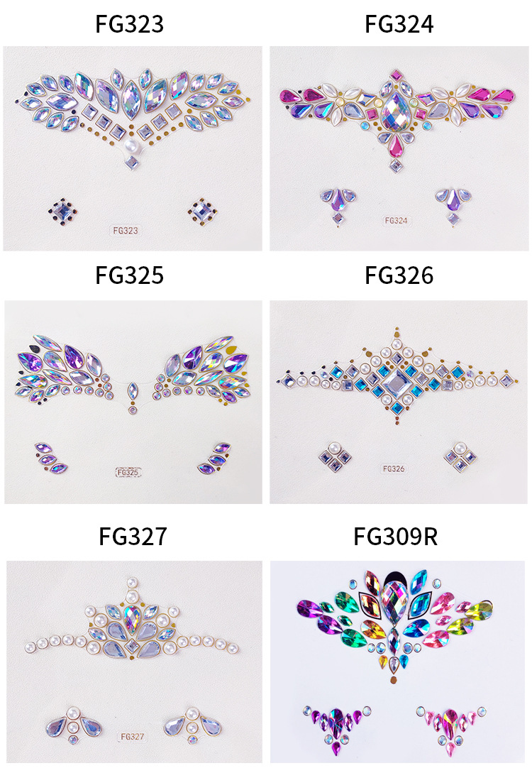 Colorful Rhinestone Tattoos & Body Art 1 Piece display picture 6