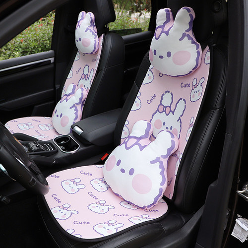 Car Seat Cushion Cute Bunny Car Seat Cushion for All Seasons Breathable Anti-Slip Car Single-piece Seat Cushion Wholesale Women