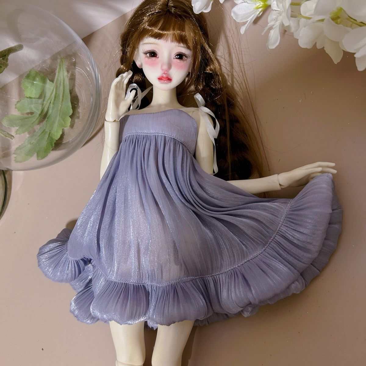 Bjd6 puntos 4 puntos falda de cabina falda de perla ligera y delgada moda spot 6 / 1 ropa de bebé 4 / 1 falda brillante
