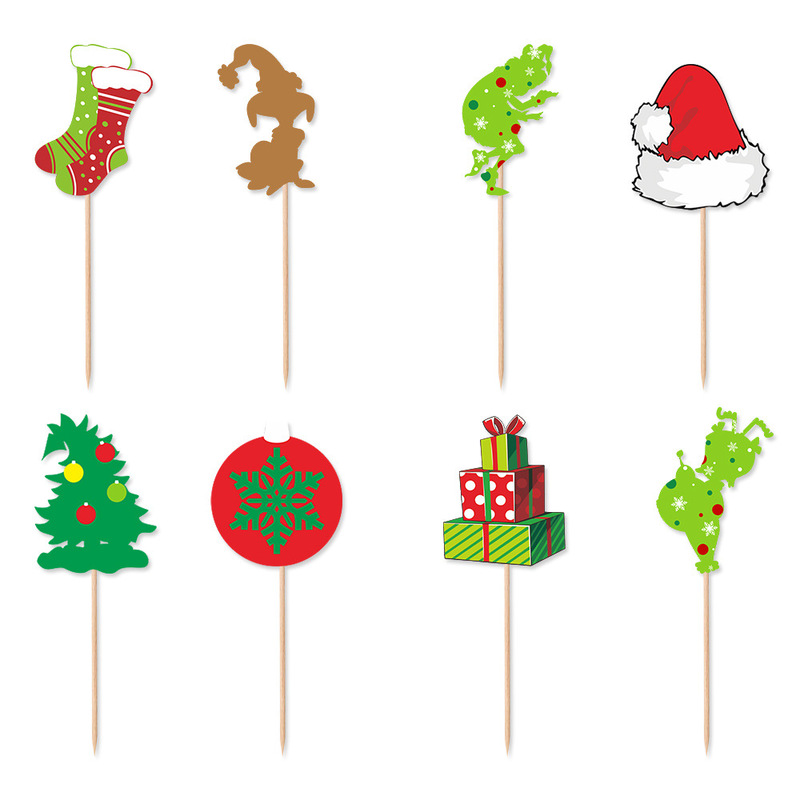 クリスマスパーティー装飾クリスマスツリーグリーン奇テーマクリスマス旗クリスマス帽ケーキ装飾カード|undefined