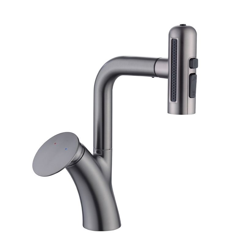Grifos de lavabo de cobre, grifos de lavabo retráctiles universales, grifos de agua caliente y fría de burbujas de lluvia domésticas transfronterizas