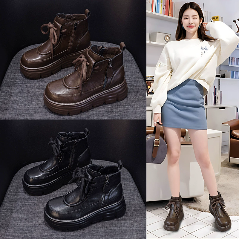 Бархатные хлопковые туфли на толстой подошве, женские ботинки, новинка 2024, прямая трансляция, популярные утепленные короткие ботинки, повседневные модные универсальные женские ботинки