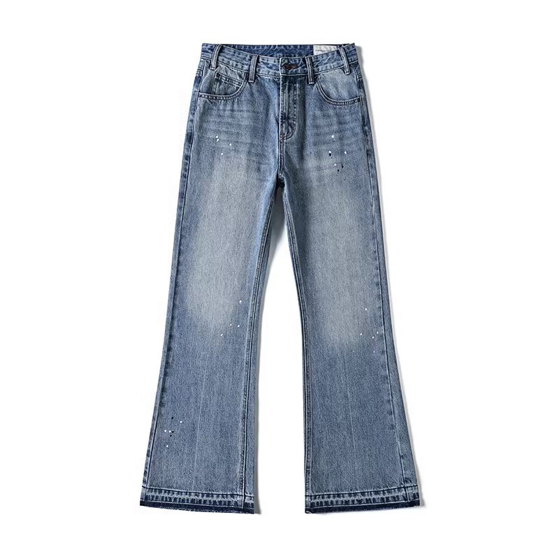 Men's High Street Bootcut Jeans Vintage Washed Relaxed Fit Denim_voghion.com
