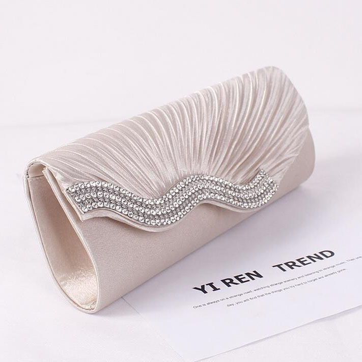 Women's Rhinestone Evening Bag - Champagne
