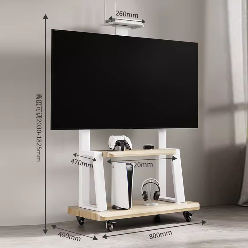 Soporte de piso de TV móvil con ruedas percha carro marco adecuado para Hisense Xiaomi y otras marcas de uso general image 22