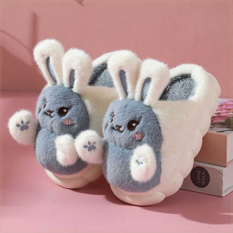 High-End Winter Cotton Slippers for Women, New Anti-Slip and Warm Students, Cute Cartoon Home Indoor Bags and Cotton Slippers for Adults