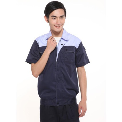 夏季短袖薄款工作服工厂车间工装厂服劳保服吸汗透气工作服装裤子