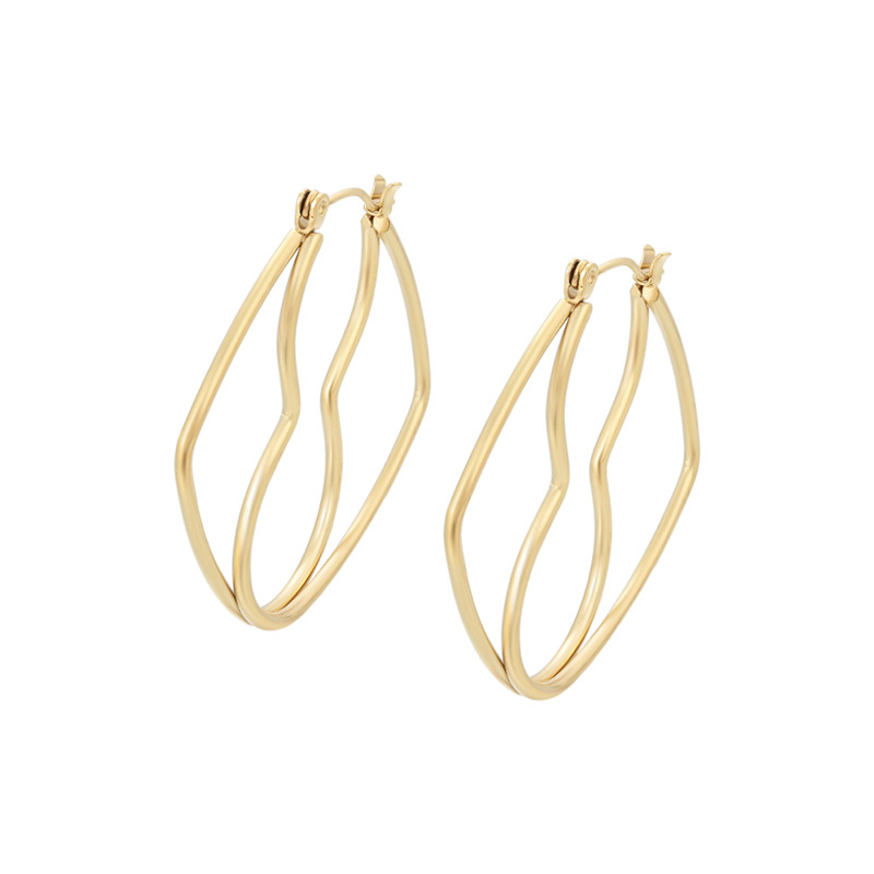 Xuping geometría cuadrada auriculares de acero inoxidable chapado 14k color simple exagerado estilo de personalidad europea y americana auriculares transfronterizos al por mayor