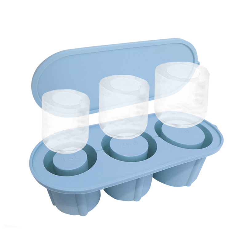 Adaptable a Stanley Icemaster Cup molde de hielo doméstico con tapa de gran capacidad fácil de desmoldear rejilla de hielo de silicona de grado alimenticio