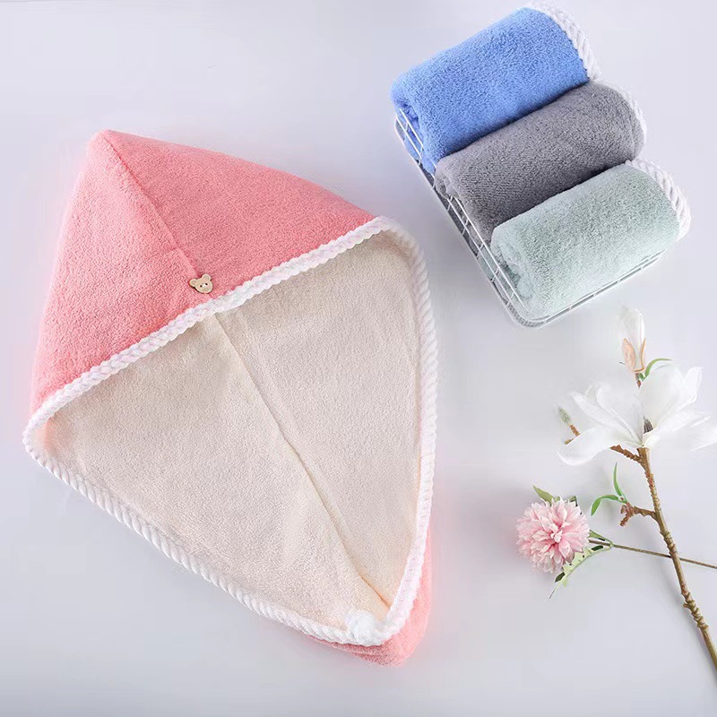 Hair Dried Hat Coral Fleece Double Thickened Water Absorbent Quick Hair Dried Towel Wipe Hair Towel Wipe Headband Bath