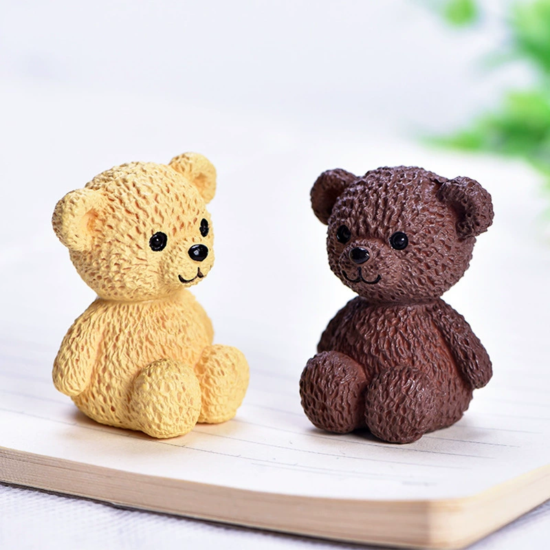 Плюшевый медведь пластиковая кукла модель животного ребенка книжный рабочий стол украшение подарок на день рождения креативный торт украшения