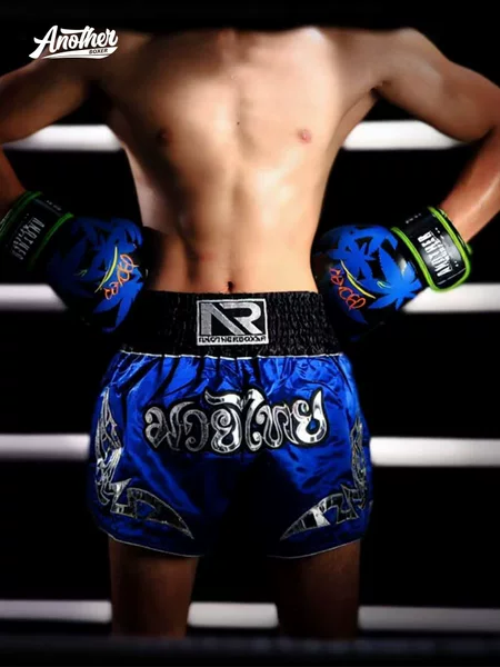 Anotherboxer Royal Blue Muay Thai Shorts for Adults and Children Boxing and Martial Arts Wear