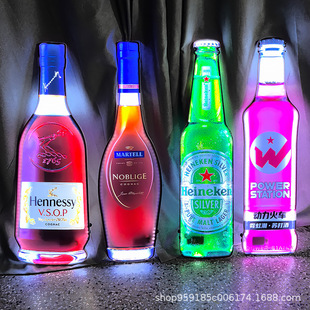 Bar KTV cheer sign LED luminous hand sign sign 70cm champagne wine Hennessy tequila bottle sign