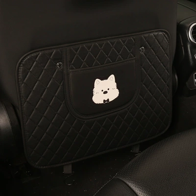 Chair back anti-kick pad Cartoon Seat Back Anti-kick Pad - quilted-embroidery-black-west-highland