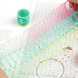 Educational Colorful Spring Ring Smiley Face Gradient Stretching Hula Hoop Toy Mini Rainbow Ring