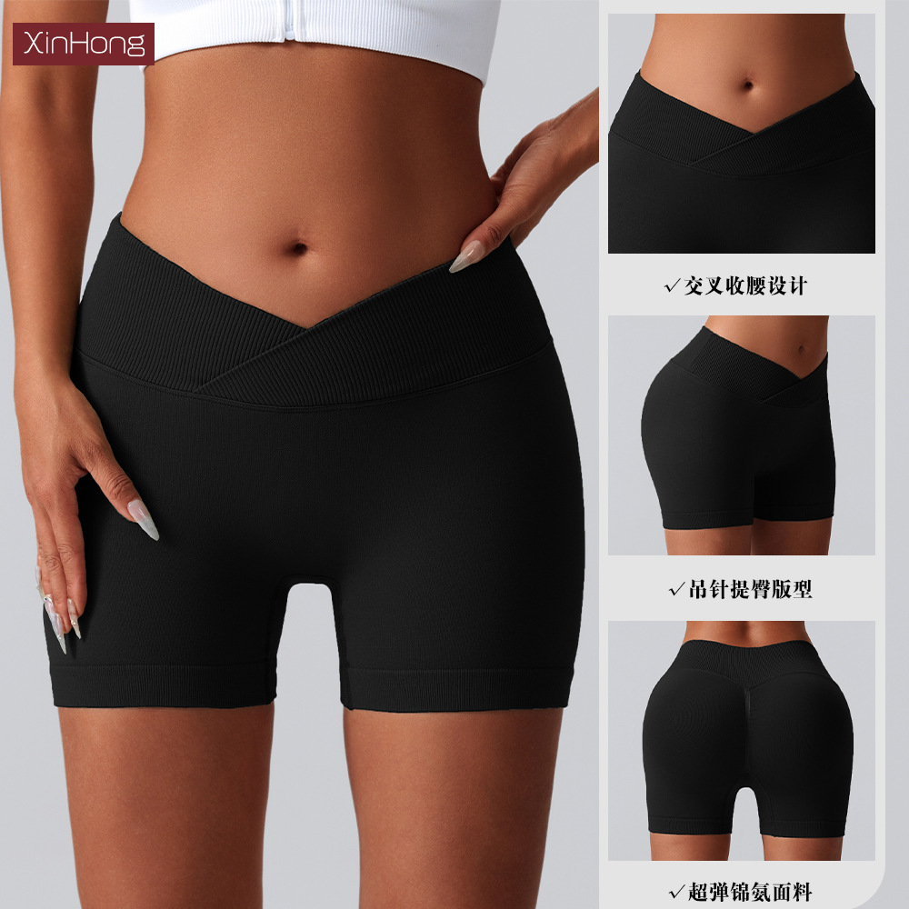 Europa y América sin costuras pantalones cortos de correr transpirables deportivos, pantalones cortos, pantalones cortos de cintura alta, pantalones cortos, pantalones cortos, pantalones cortos