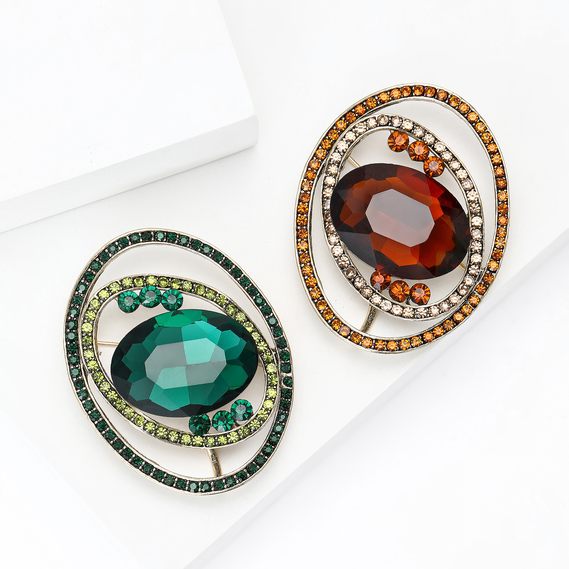 Damen Brosche Mit Perlen Und Kristallen Im Vintage Design_voghion.com