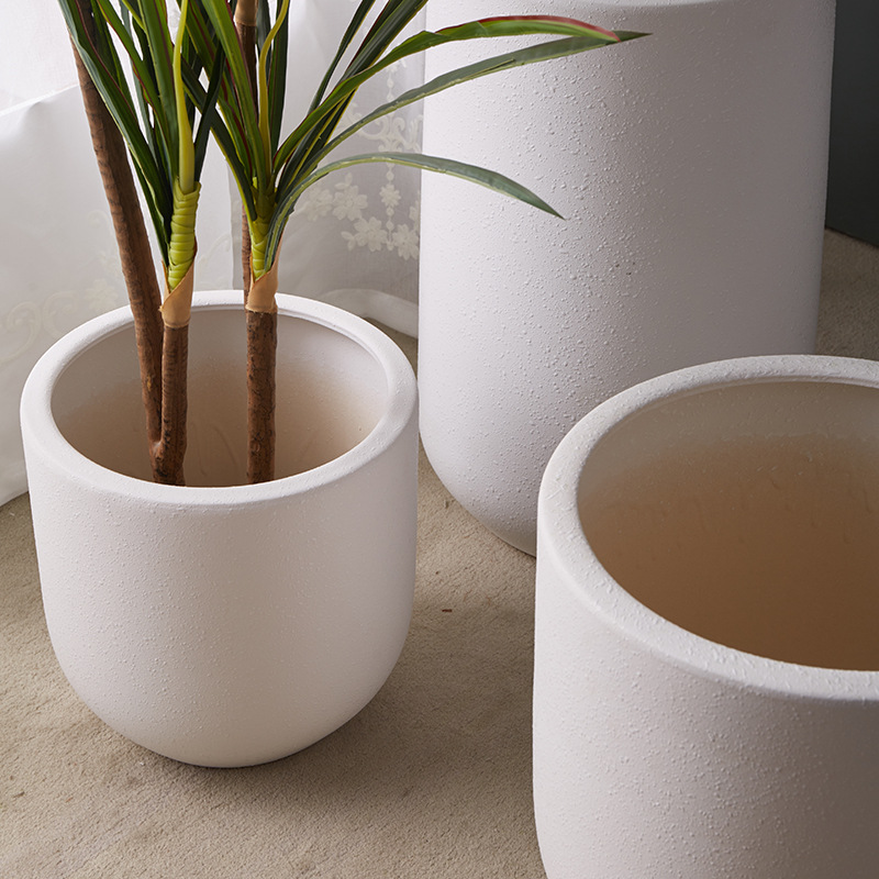 Maceta de cerámica de estilo nuevo simple, de gran diámetro, alta profundidad, transpirable, extra grande, plantas verdes en macetas para interiores y exteriores, flores prácticas