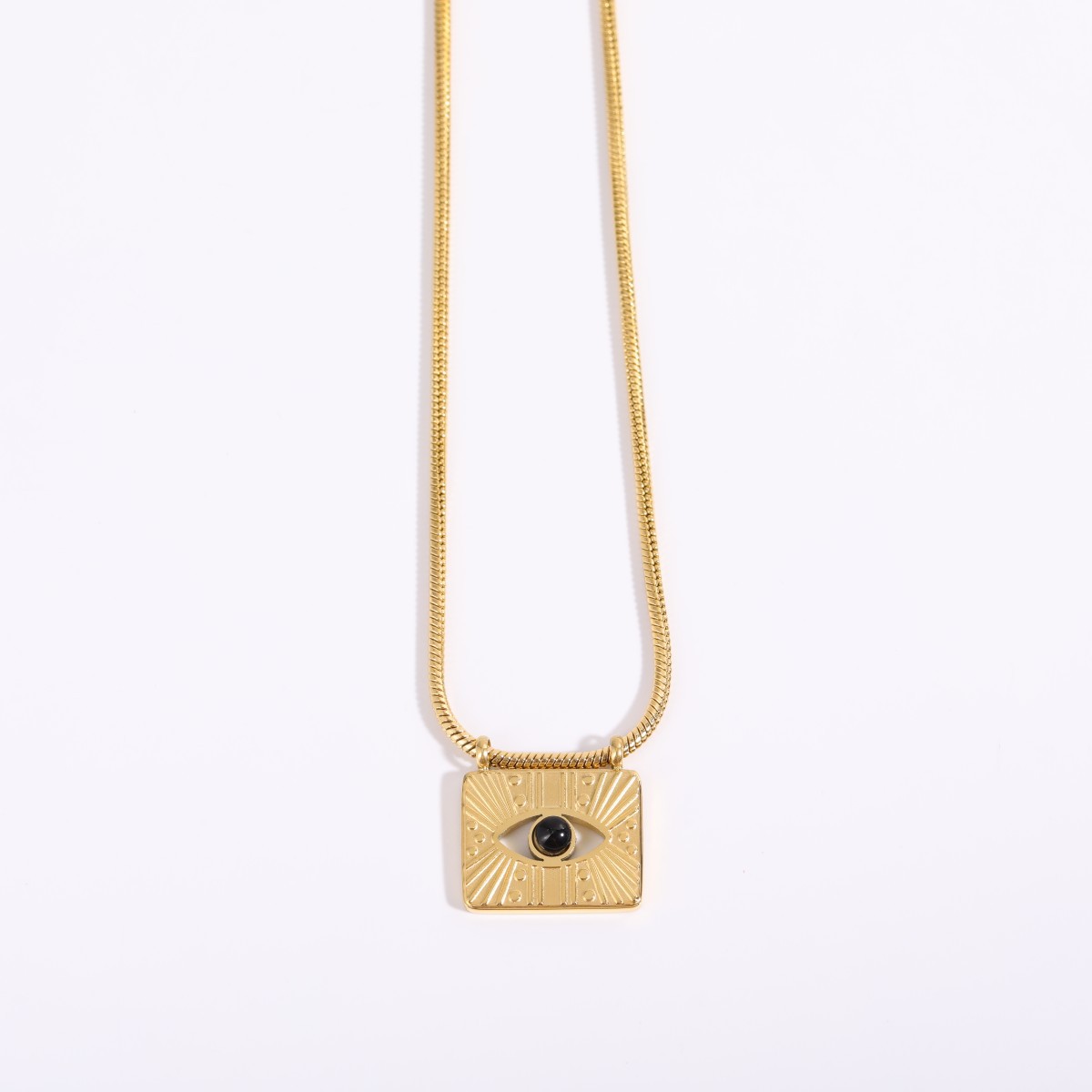 Fashion Square Eye Titanium Steel Necklace Hollow Out Stainless Steel Necklaces