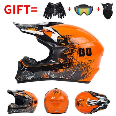 Motorcycle Safety Supplies – Motorcycle Helmets, Off-Road Helmets, Mountain - orange-00-exclusive-for-foreign-trade-includes-three-piece-gift-set-s55-56-head-circumference