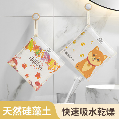 Okayama diatomite Towel kitchen Restroom Diatom mud towel Handball Quick drying water uptake Moisture-proof loop