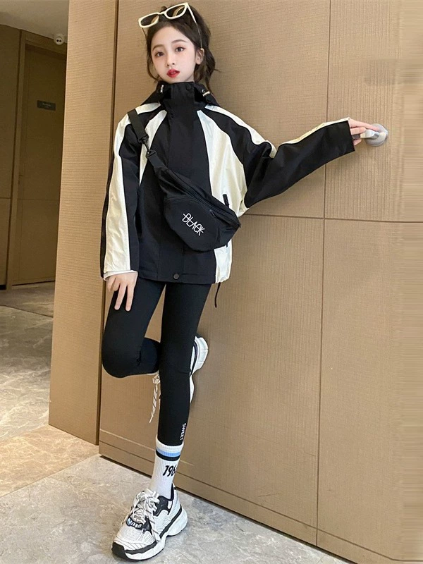 Демисезонная куртка осенняя, детский trench coat, коллекция 2023 года, западный стиль, для подростков