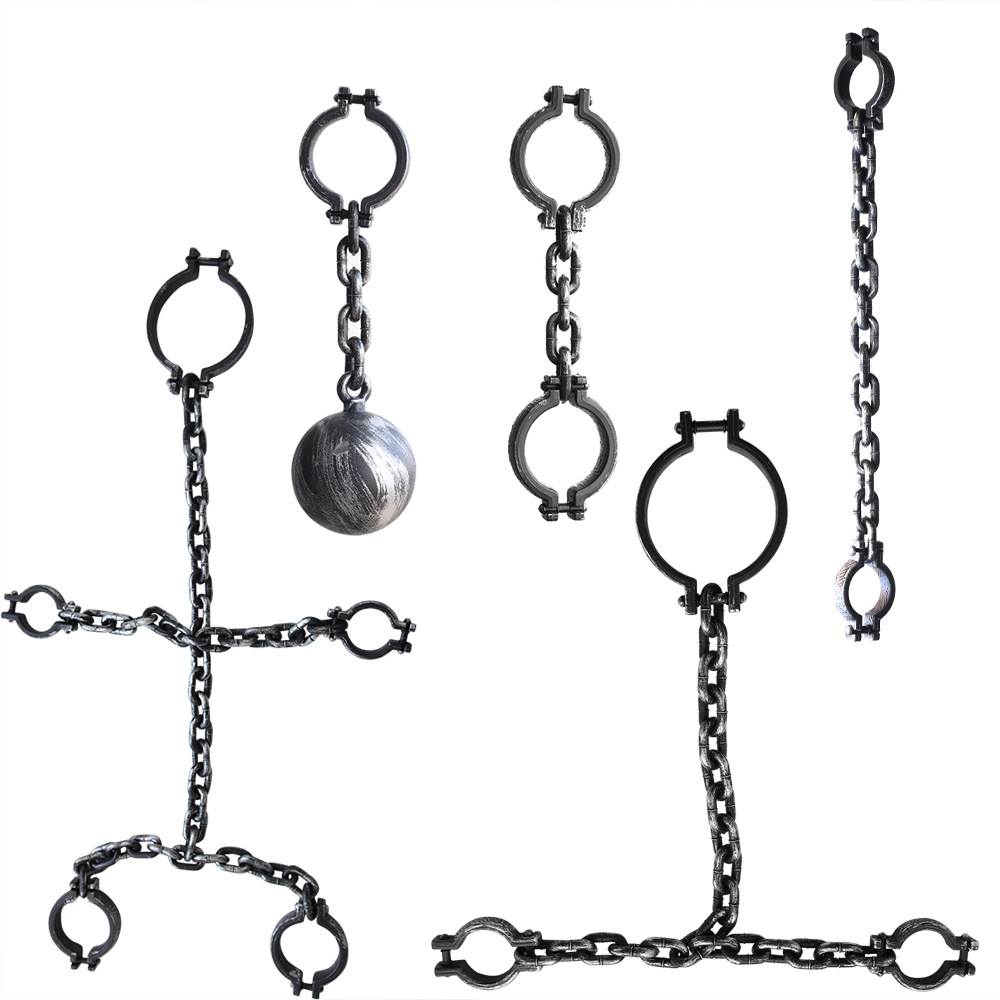 Halloween accesorios esposas cadenas esposas esposas de pies prisioneros juguetes de rol cadenas de plástico cadenas cadenas de fútbol yugo