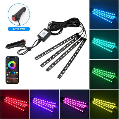Panel (Dashboard) işıqlandırması light atmosphere light LED lighting - 48-lights-voice-controlled-app-model-cigarette-lighter-plug
