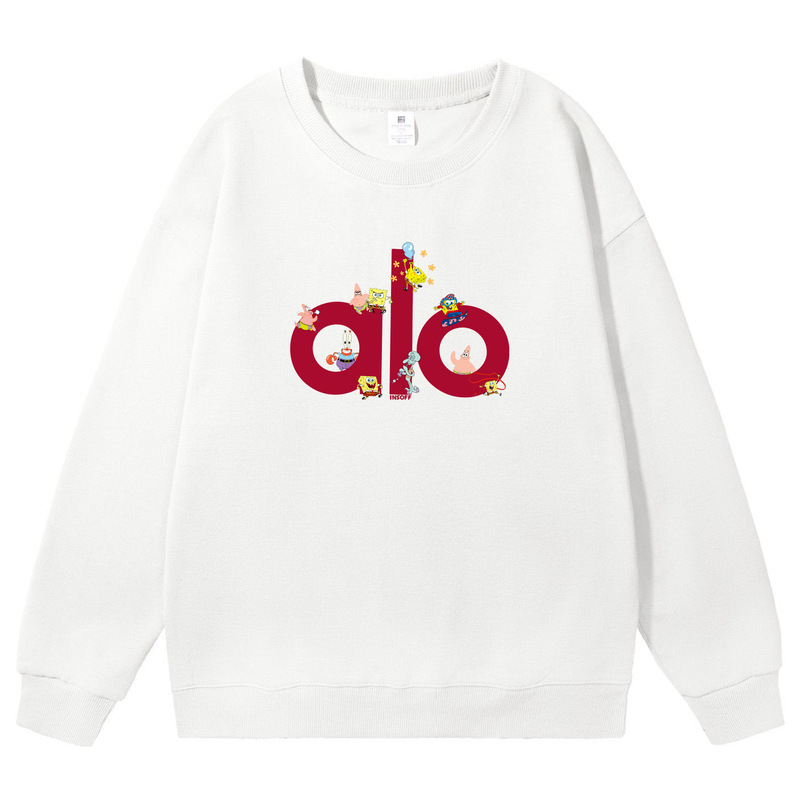 2025 New Alo Insoff Spongebob Printed Round Neck Sweatshirt for Men and Women, Loose Casual Jacket for Couples