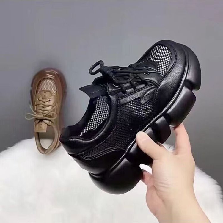 Zapatos de muffin de malla de fondo grueso para mujeres verano y otoño 2026 nuevo estilo de lazos retro redondos de moda zapatos de mujer Lefour