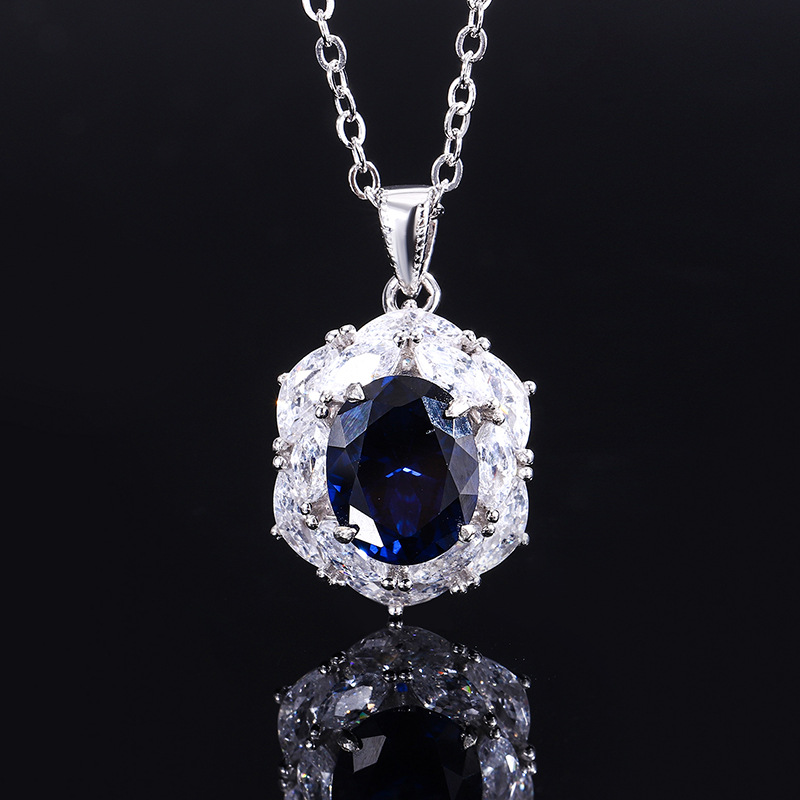 Zhuang Sheng joyería nueva S925 todo el cuerpo traje de plata simulación color tesoro pequeño huevo de Paloma traje de mujer 8*10-6*8