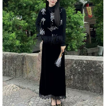 新中式国风套装女流苏马甲长袖上衣巨好看的早秋套装新款半身裙潮