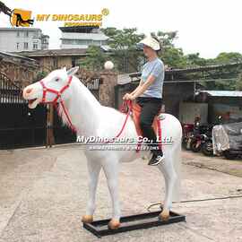 电动软胶发声拟人装饰摆件玩具 电动可骑乘仿真白马动物模型