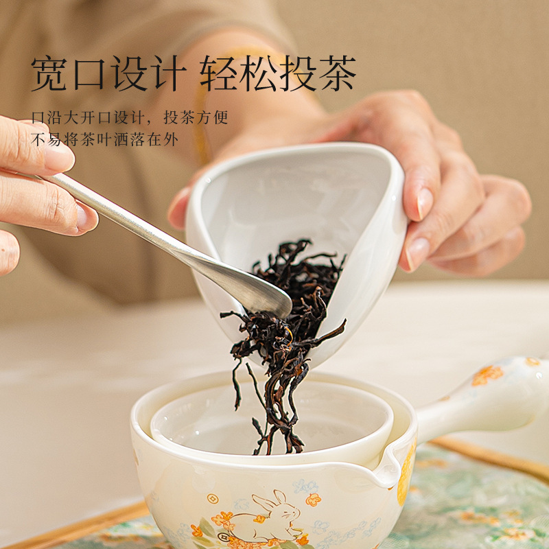 Caja de regalo de taza de té de porcelana de pelo solto con flores de porcelana hueso brocade conejo de té de kung fu image 2