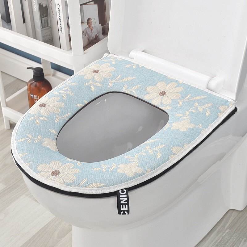 メーカー卸売綿とリネンの通気性のあるトイレカバーハンドルジッパー洗えるトイレカバーユニバーサルオールシーズン肌に優しいトイレマット|undefined