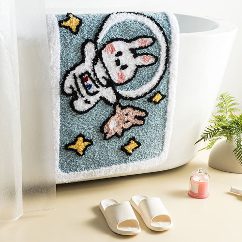 Cartoon Cute Bathroom Water Absorbent Mat at Bathroom Entrance Anti-Slip Foot Pad Quick-Drying Household Stain-Resistant Plush ICSE
