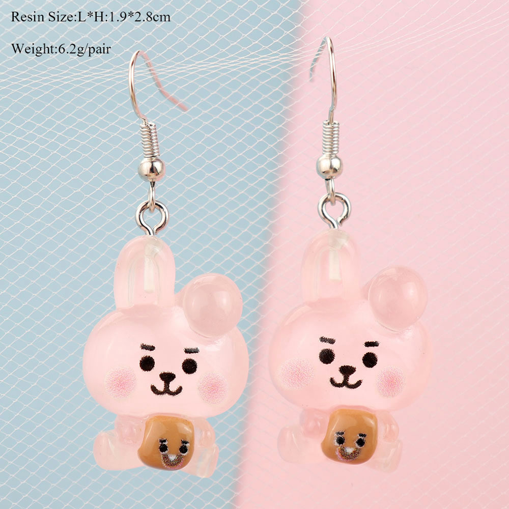 1 Pair Cute Rabbit Animal Cartoon Plastic Women's Drop Earrings Earrings Ear Hook display picture 3