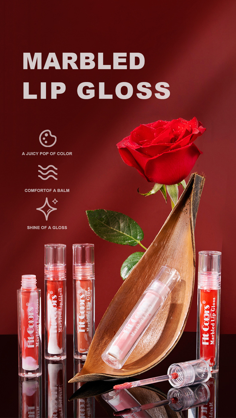Fit Colors Marble Mirror Lip Gloss Water Essence Lip Mask Easy to Apply lip gloss details Picture