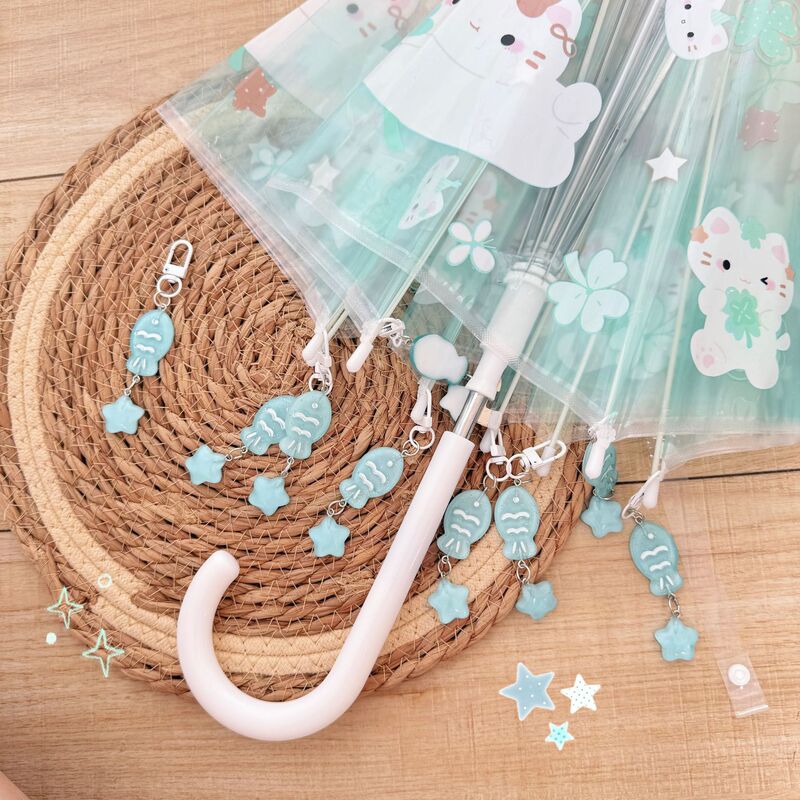 Mint Green Four-Leaf Clover Cat Transparent Long-Handled Umbrella for Women, Cute and Adorable, Girly Style, High Aesthetic Appeal, Straight Handle Umbrella for Students Mint Green Four-Leaf Clover Cat Transparent Long-Handled Umbrella for Women, Cute and Adorable, Girly Style, High Aesthetic Appeal, Straight Handle Umbrella for Students