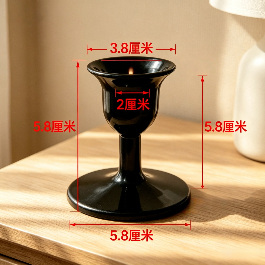 A small black wine glass base