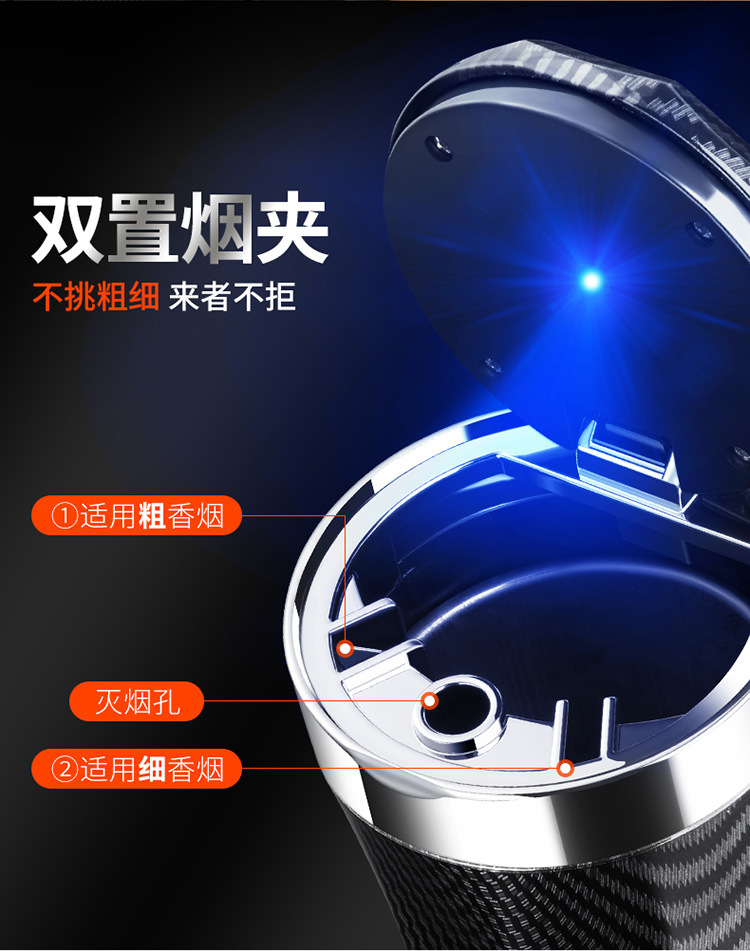 Lantu Zhiyin Car Ashtray 2025 New Dreamer High Flame Retardant Car Interior Modification with Cover Light