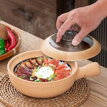 煲仔饭专用砂锅啫煲罗妈款单柄土明火电陶炉商用广式浅锅煲