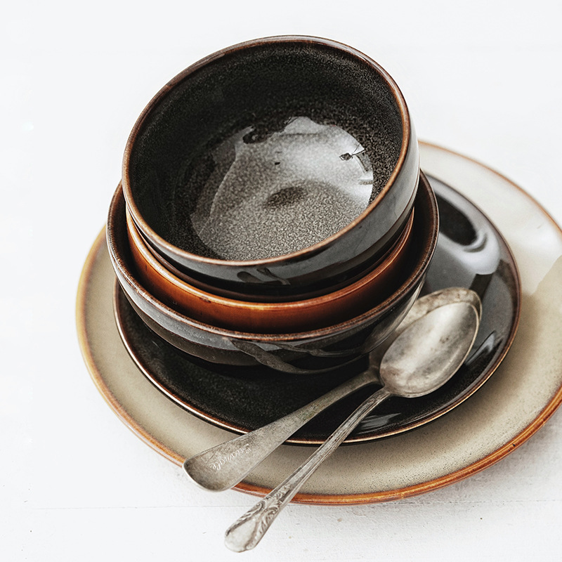 Horno creativo Escala de cerámica color grande Tazón de fuente de fruta tazón de postre tazón de ensalada de verduras tazón de sopa tazón de fideos tazón de arroz transfronterizo