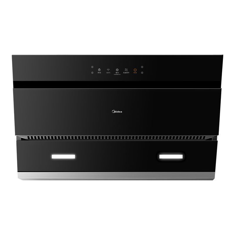 美的抽油烟机家用厨房侧吸式21立方大吸力自动清洗挥手智控吸烟机