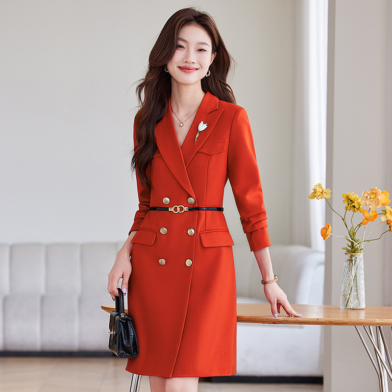 Double-breasted ol dignified host dress slim goddess formal occasion senior commuter socialite formal dress autumn Double-breasted ol dignified host dress slim goddess formal occasion senior commuter socialite formal dress autumn