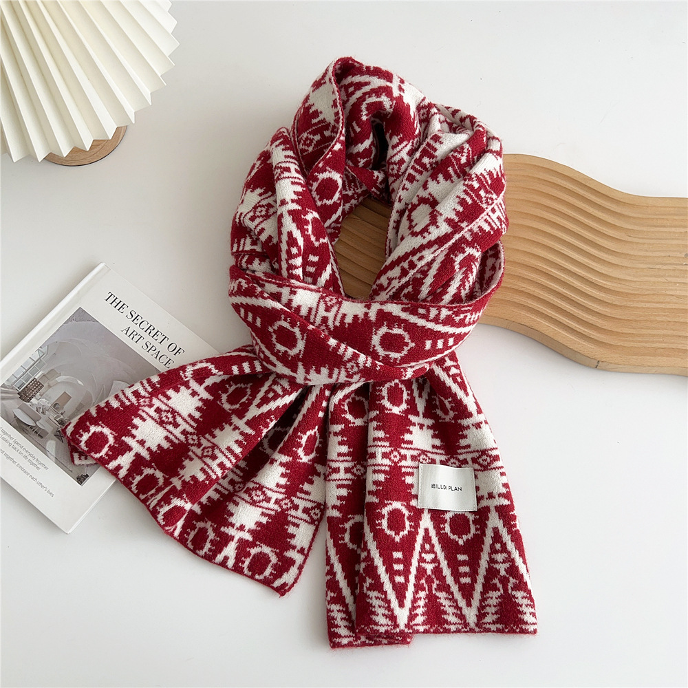 Nuove donne autunno inverno, sciarpa da viaggio spessa e calda, abbinata a scialle lungo lavorato a maglia per l'uso all'aperto_voghion.com