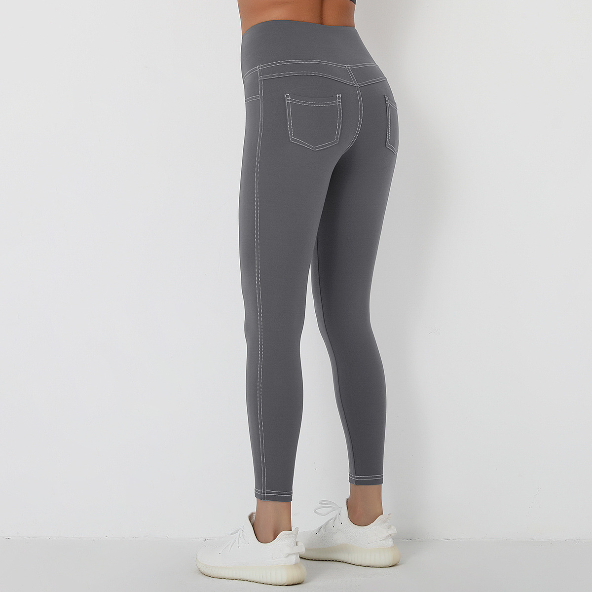 denim high waist hip-lifting yoga pants   NSLX36649